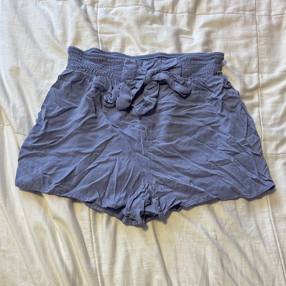 High Waist Women's Shorts in Slate Blue